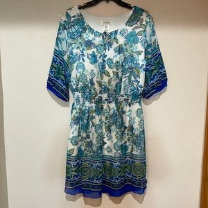 Floral green and blue dress